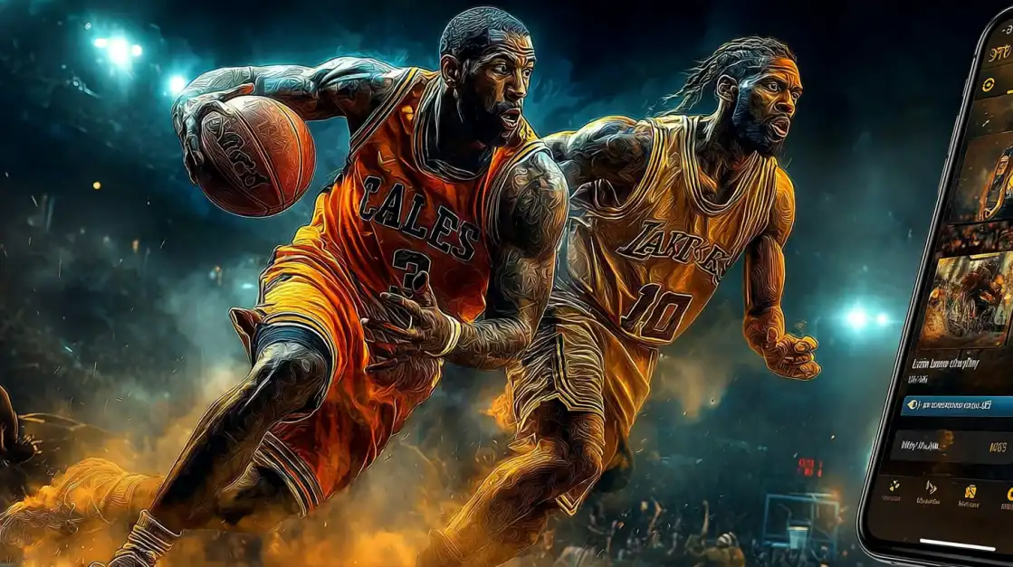 jogadores de basquete em ação intensa na quadra